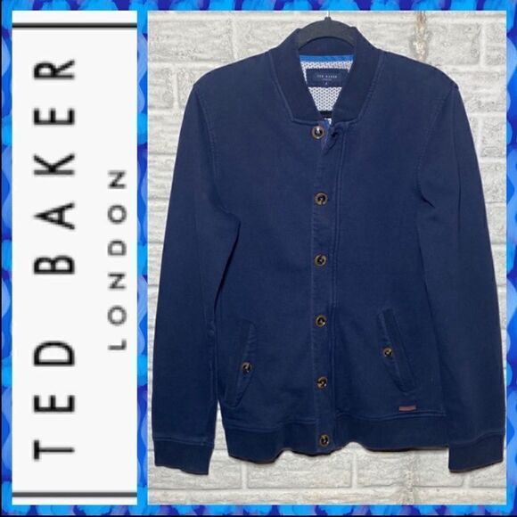 Ted Baker Button Down and zip up Bomber Cardigan Men's Size 3/Small - Picture 1 of 10